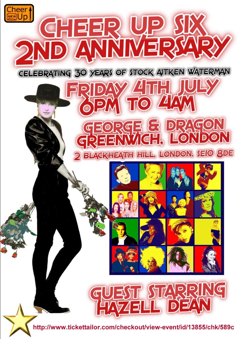 Cheer Up six - 2nd Anniversary, George & Dragon Greenwich, London, Friday 4th July 2014 featuring Hazell Dean live